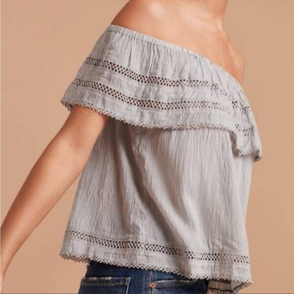 NWT Wilfred Aritzia Hollande off shoulder  Blouse in Ashen Grey XXS - Picture 3 of 16